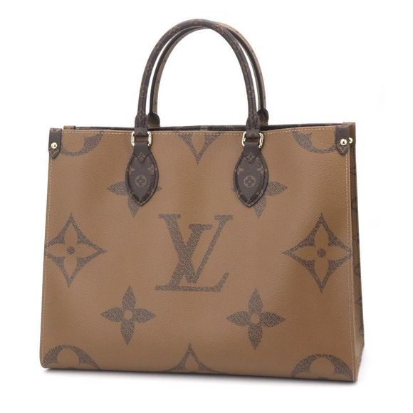Louis Vuitton On the Go MM Reverse Canvas Tote Bag Brown - Picture 2 of 6